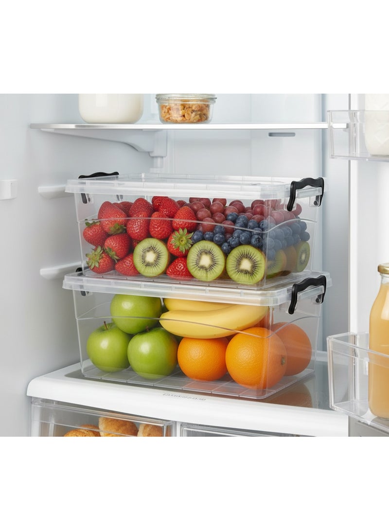 favilla 2L Food Storage Container for Refrigerator – Clear Plastic with Airtight Lid – 2L, 2 Pieces - Image 4